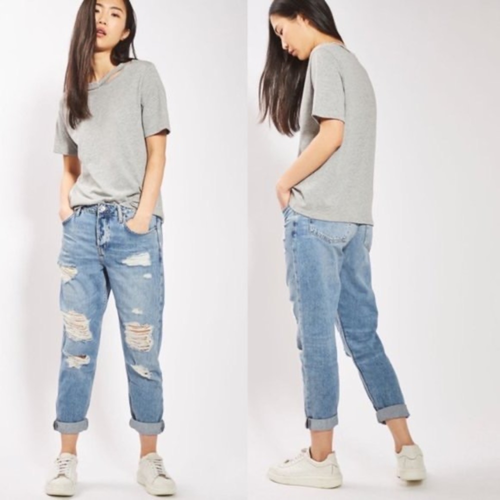 3 FOR $100/ Topshop distress Hayden boyfriend jeans